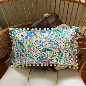 Lilly Pulitzer Reversible Mermaid And Shell Pillow